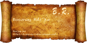 Bosznay Réka névjegykártya