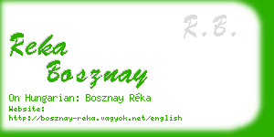 reka bosznay business card